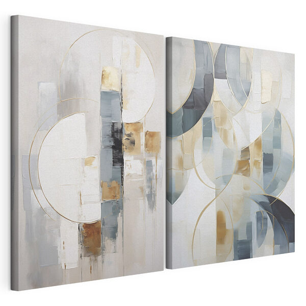 Two paintings of different colors