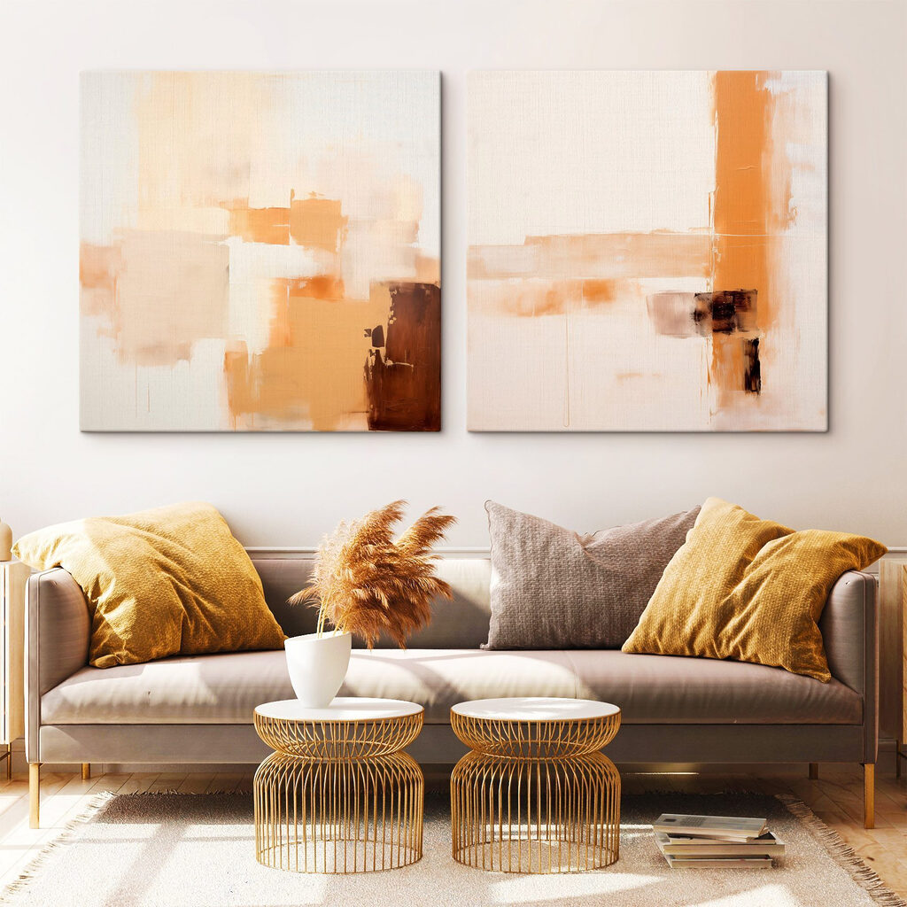 Painting of different shades of brown and white