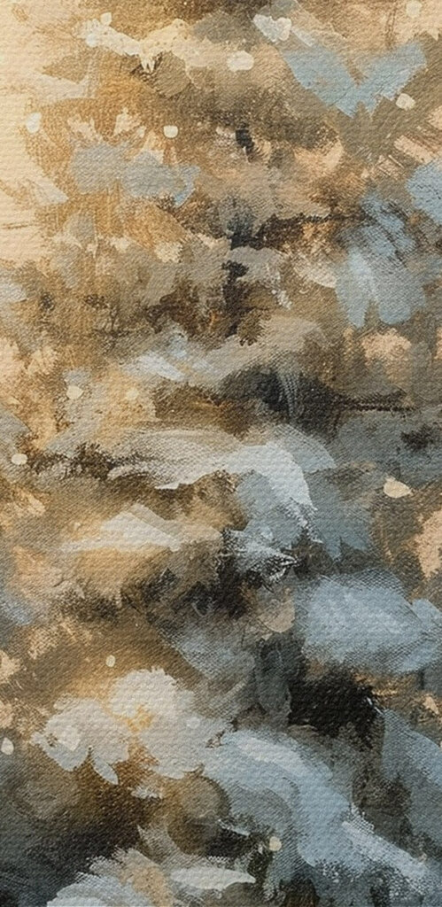 Painting of a man walking in the snow