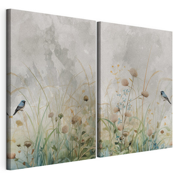 Painting of flowers and grass