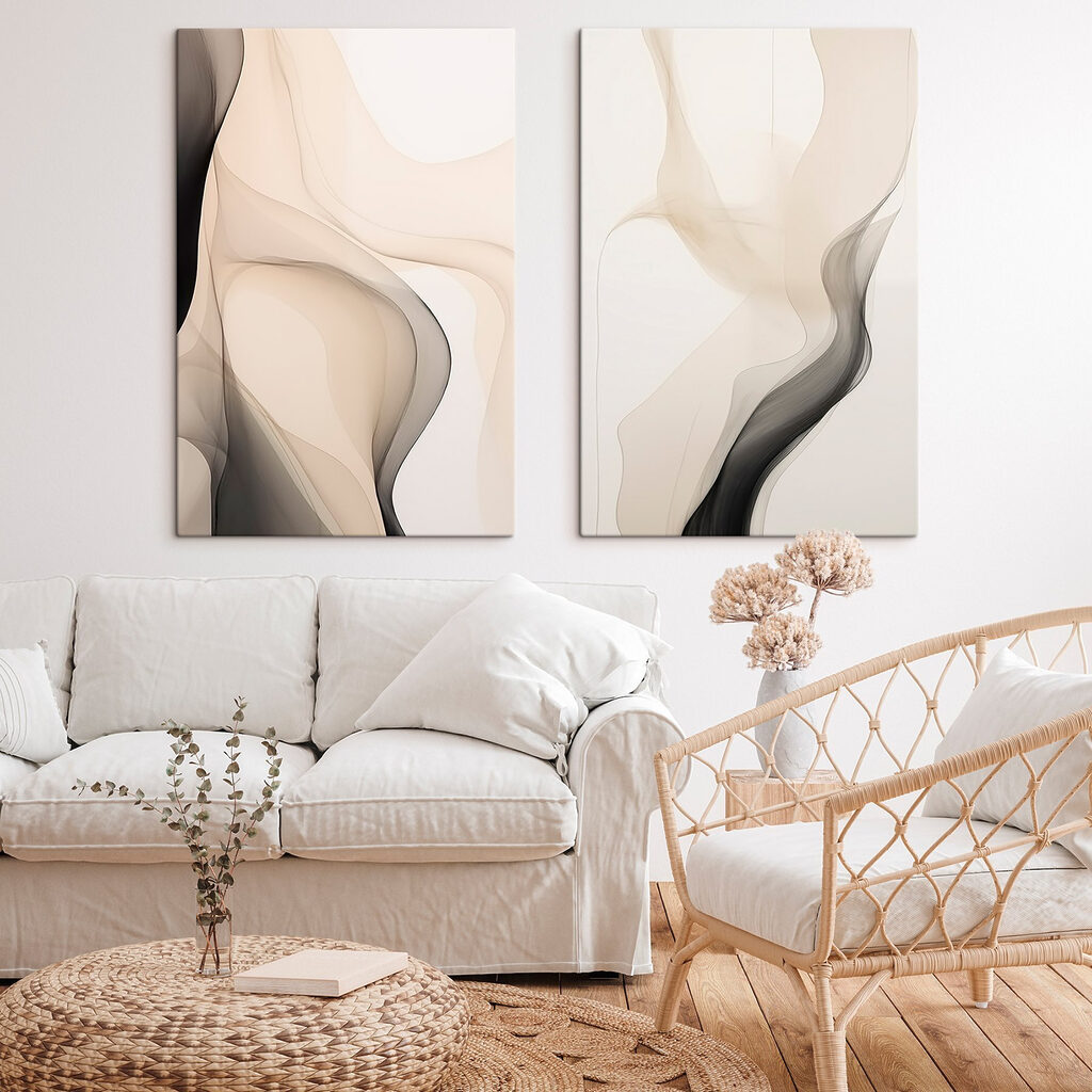 Fluid forms gracefully intertwine and blend