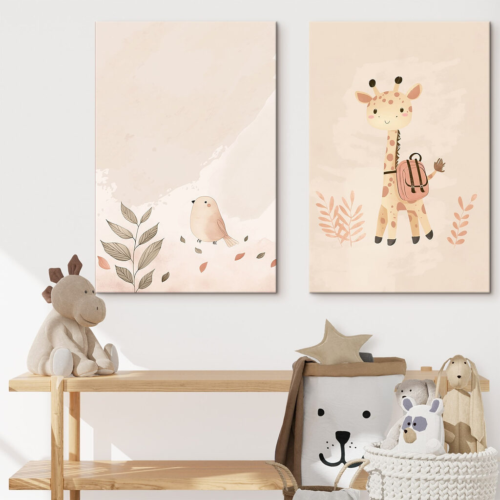 Giraffe and bird