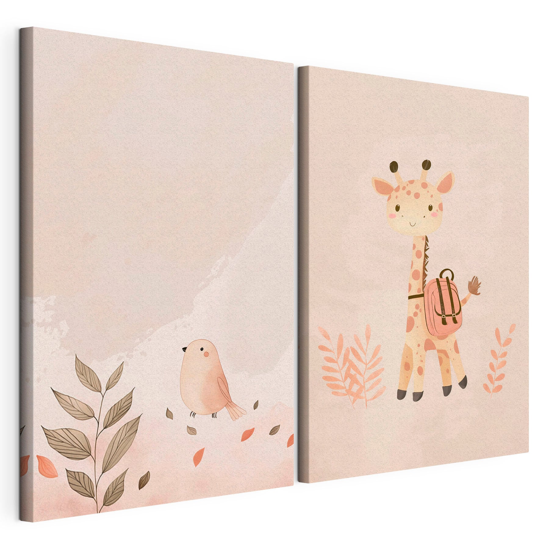 Giraffe and bird