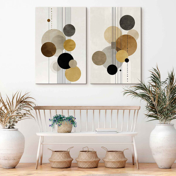 Pair of art pieces of circles