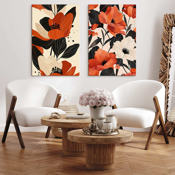 Vibrant blooms in contrasting shades
