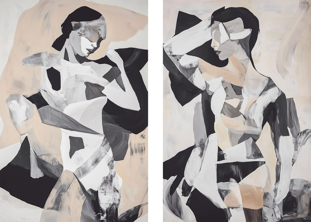 Two images of a woman