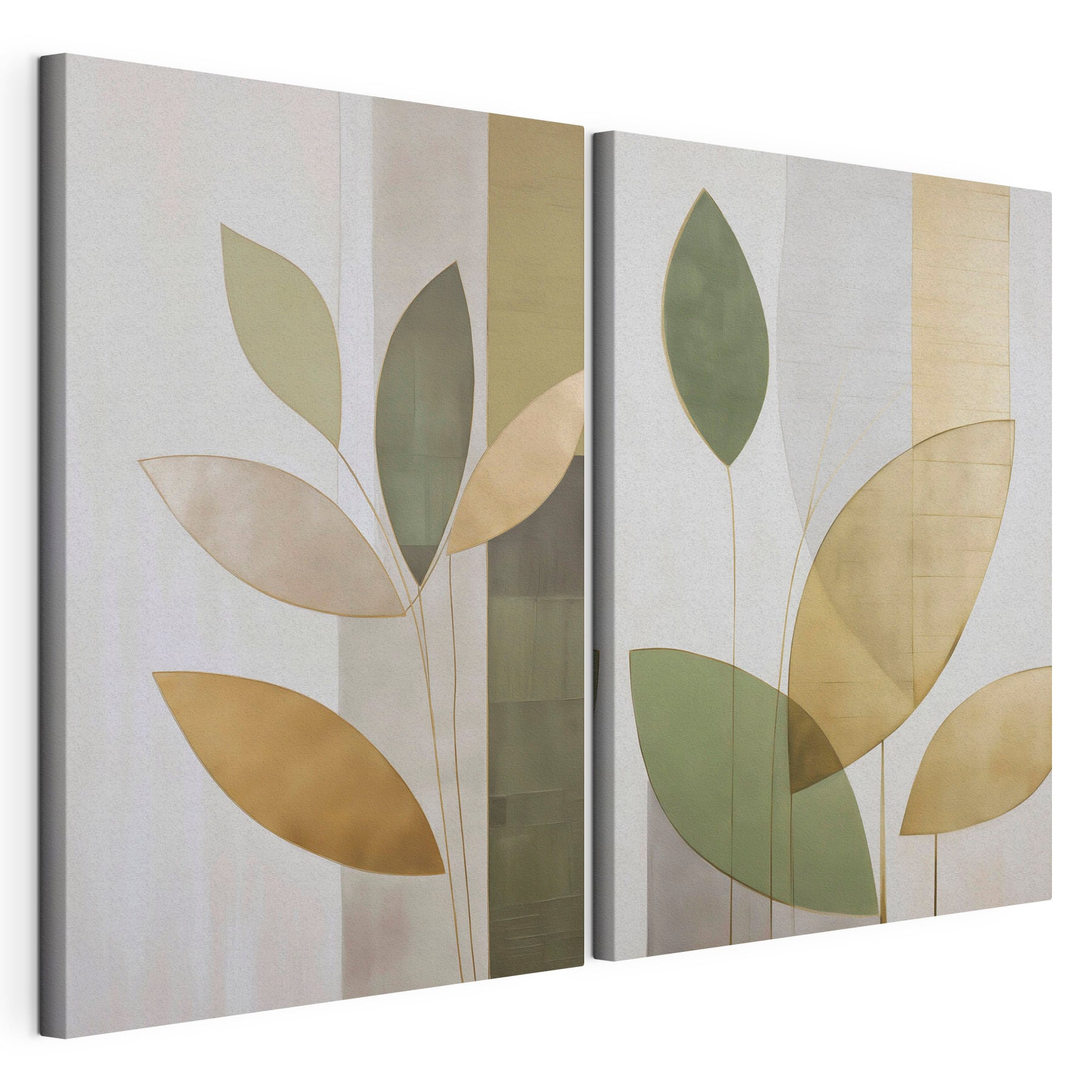 Collage of a painting of leaves