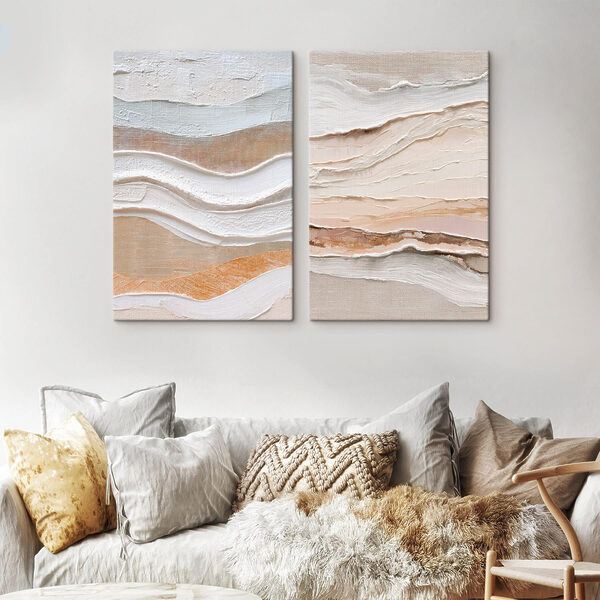 Soft waves of earthy tones blend