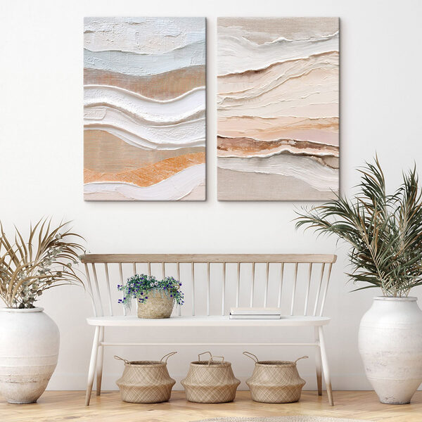 Soft waves of earthy tones blend
