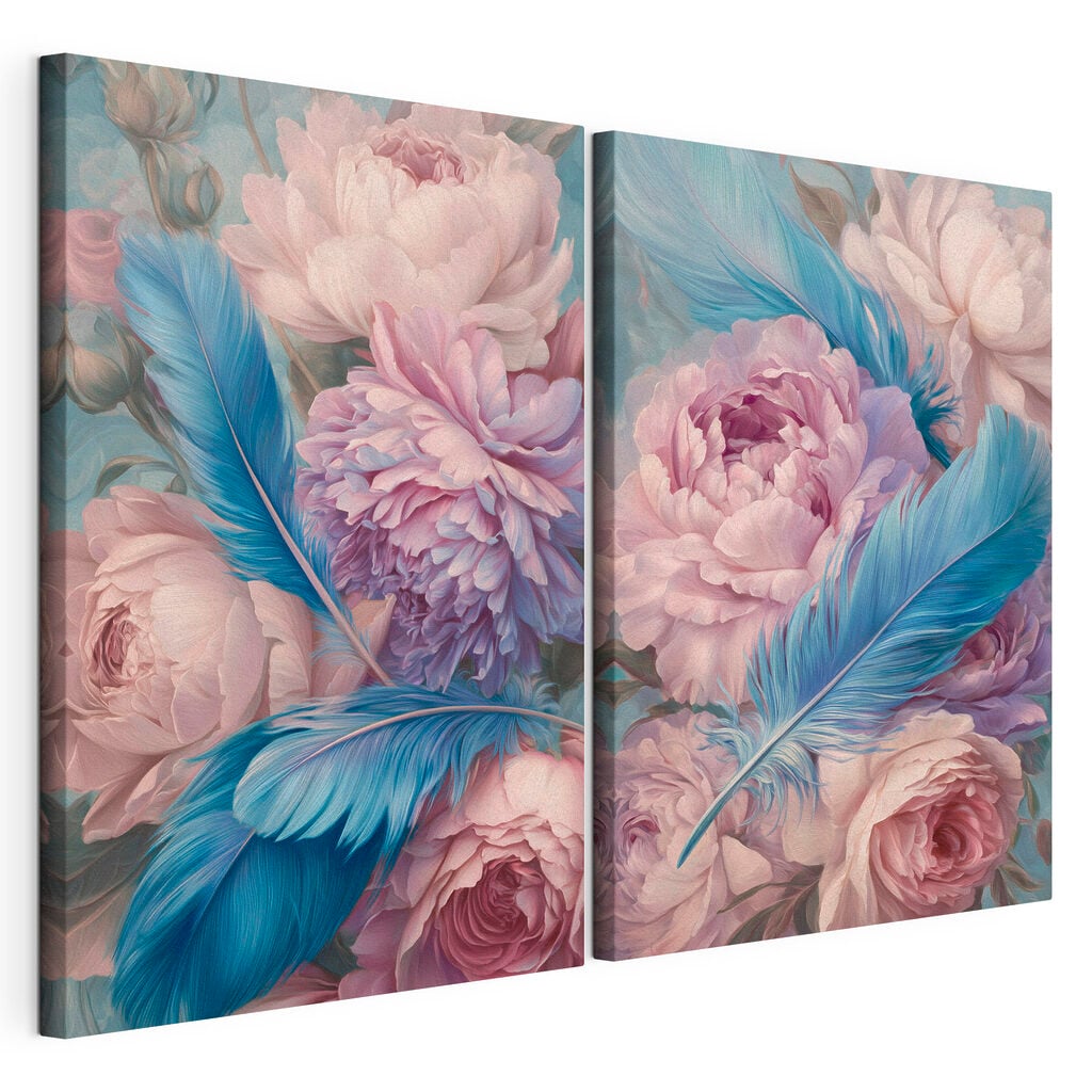 Delicate blooms with feather accents