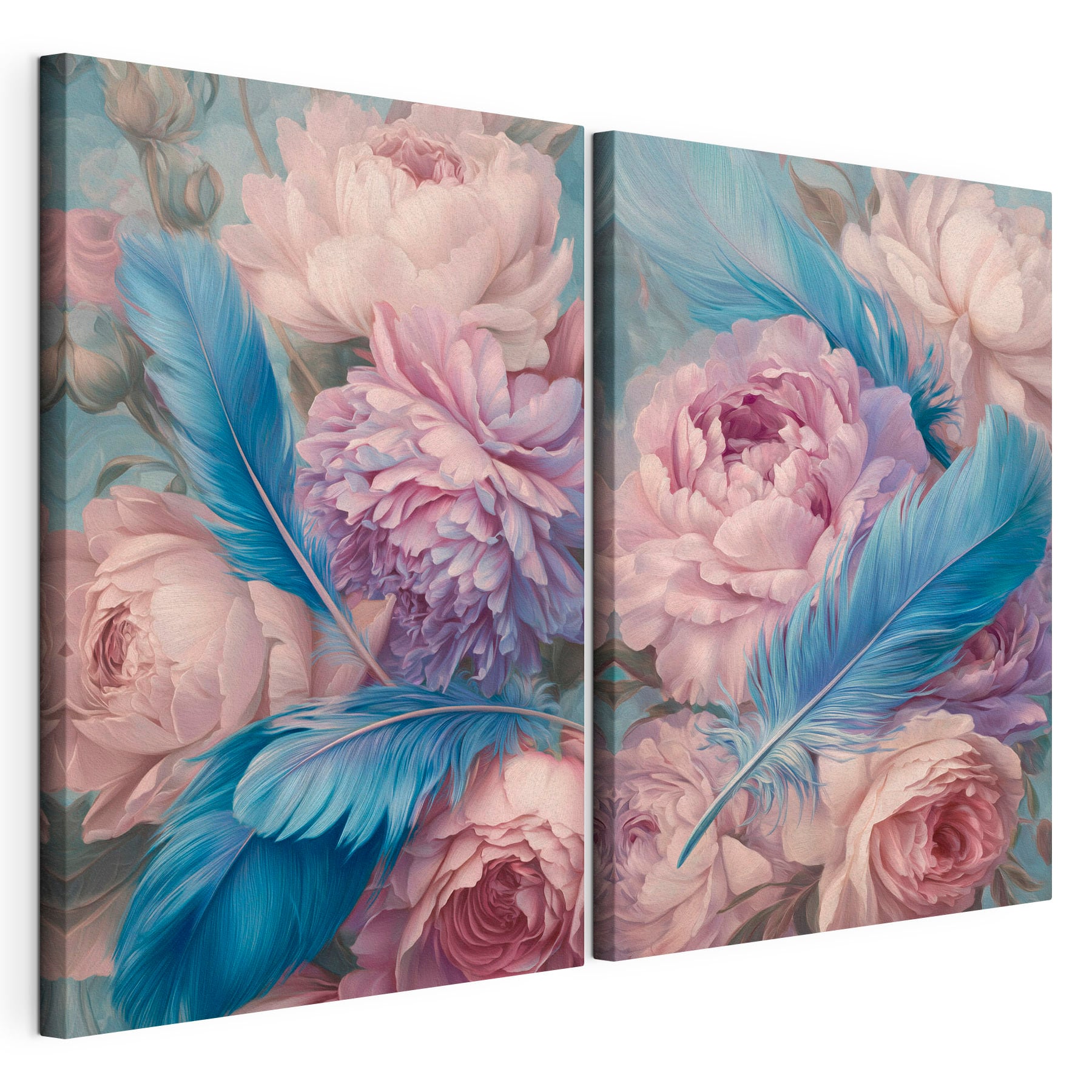 Delicate blooms with feather accents