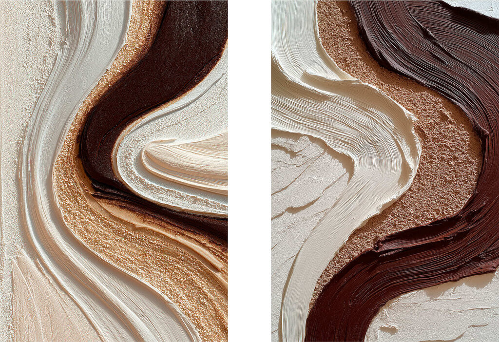 Fluid patterns in earthy hues