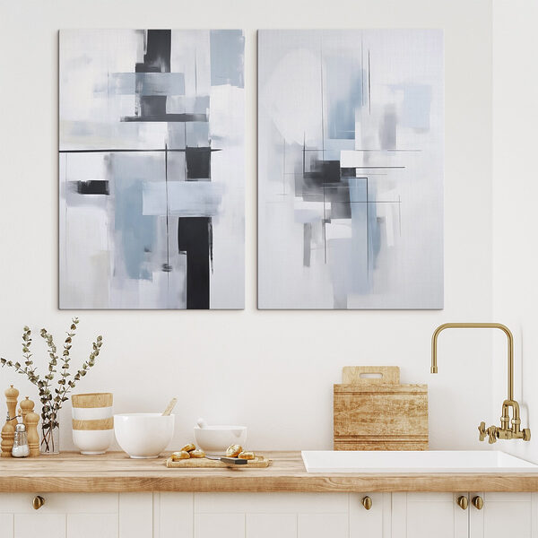 Painting of a grey and black art