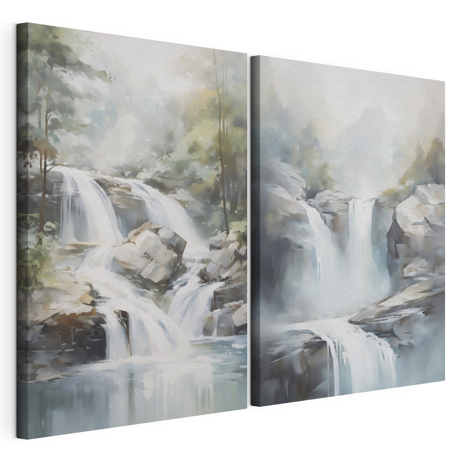 Painting of a waterfall