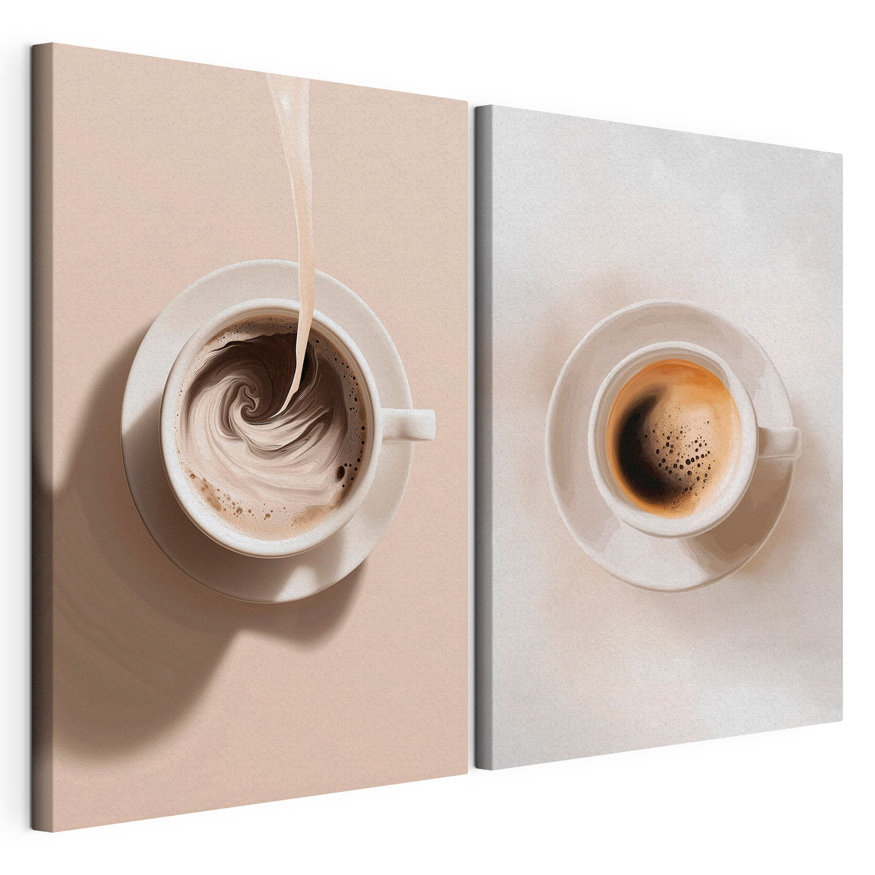 Swirls of coffee in a cup