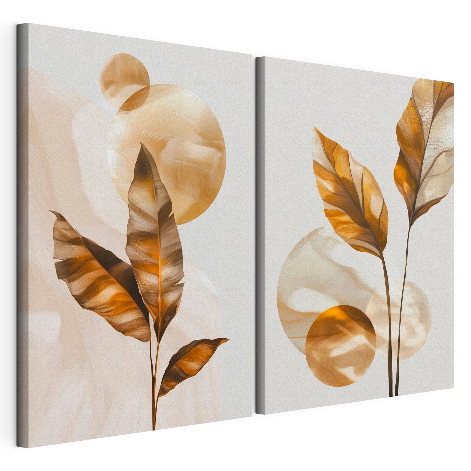 - Organic shapes in earthy tones