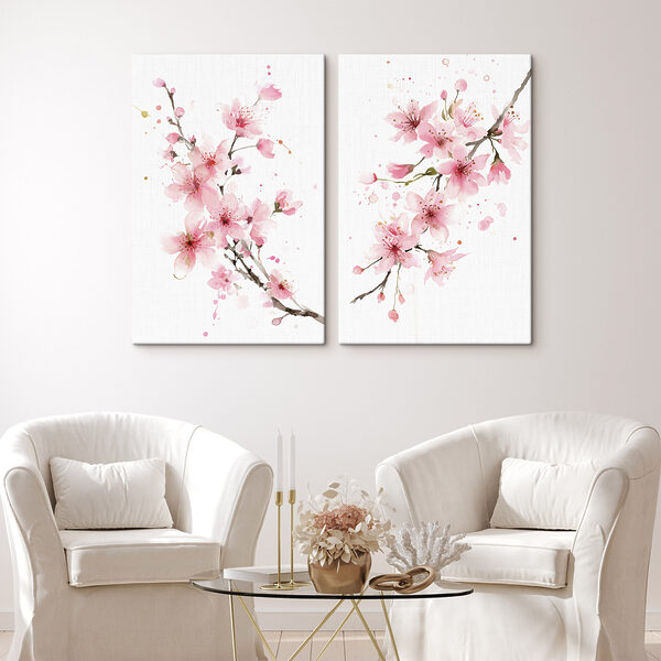 Watercolor of pink flowers