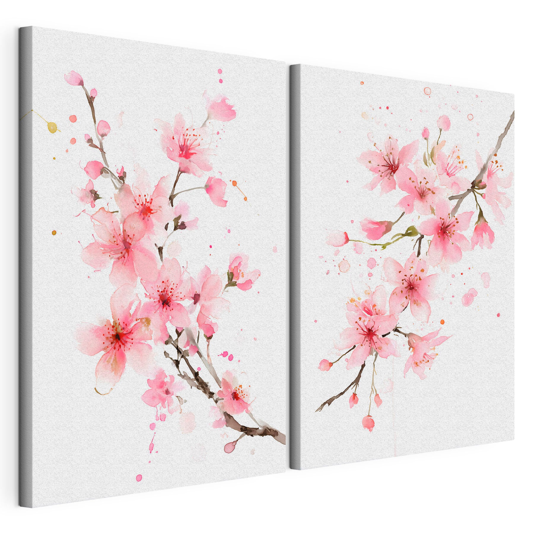 Watercolor of pink flowers
