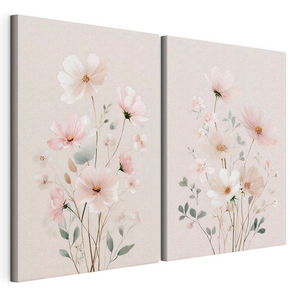 Couple of flowers on a white background