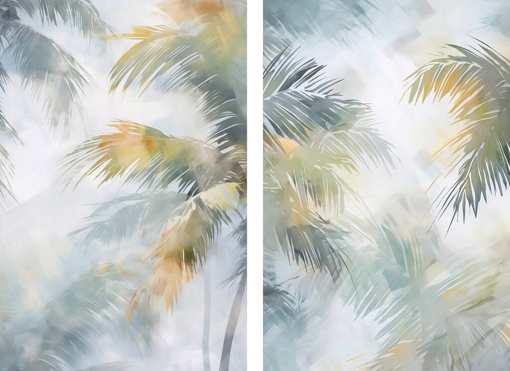 Palm trees in the sky