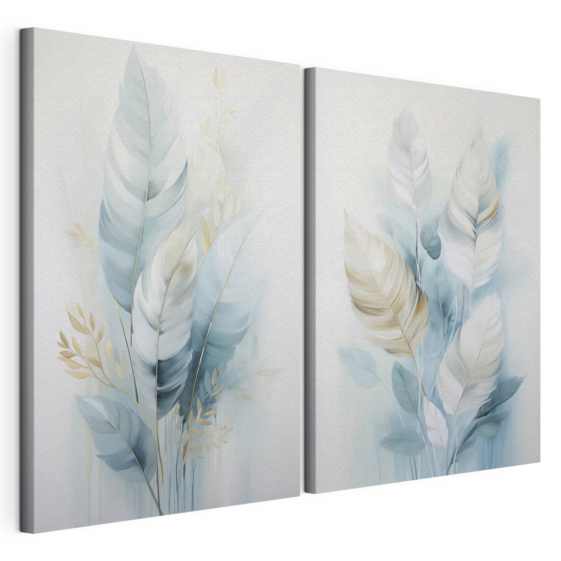 Painting of feathers and leaves