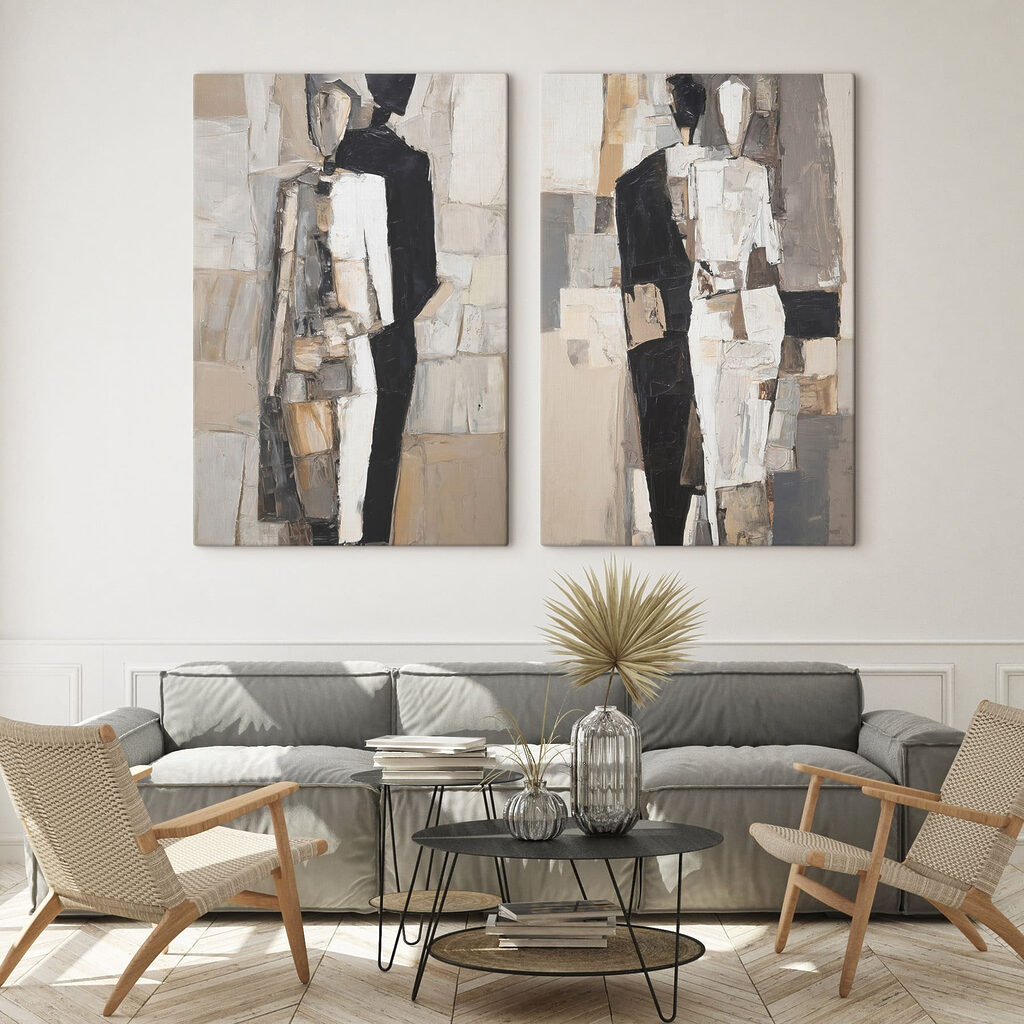 Painting of people in different poses