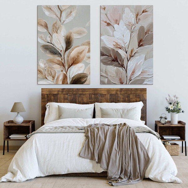 Delicate leaves in soft tones