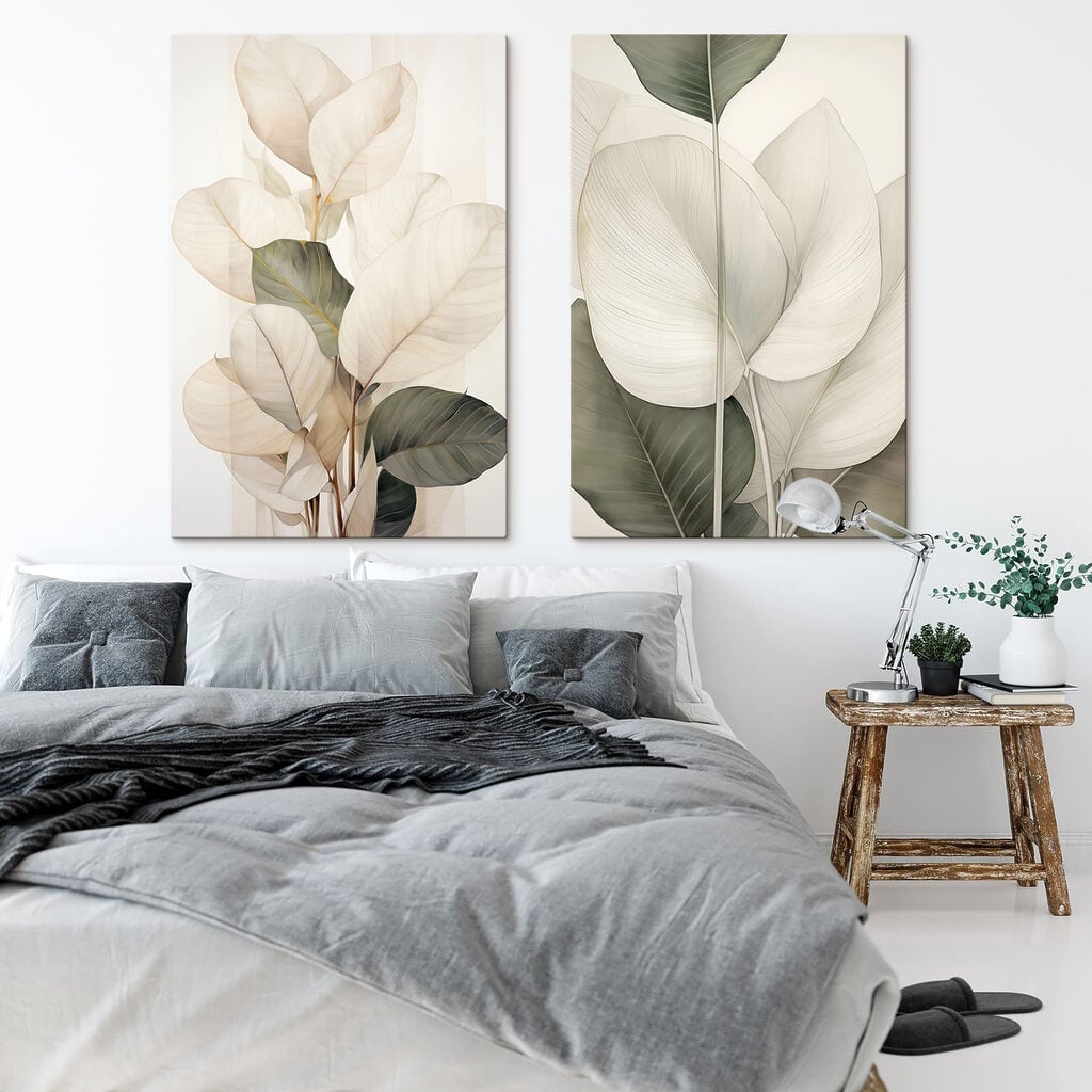 Delicate leaves in soft hues