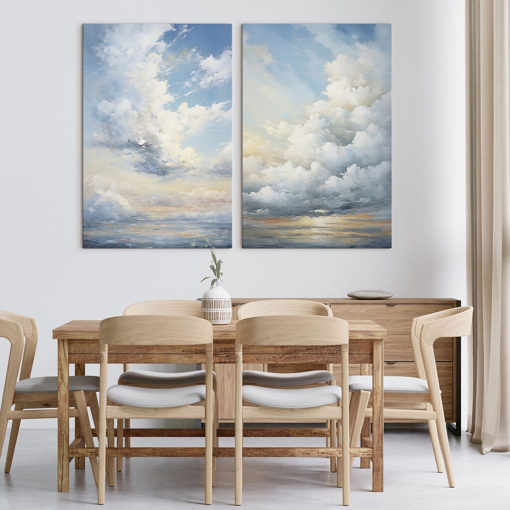 Painting of clouds in the sky