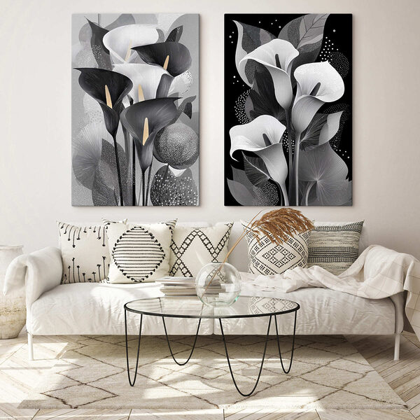 Delicate blooms in monochrome elegance