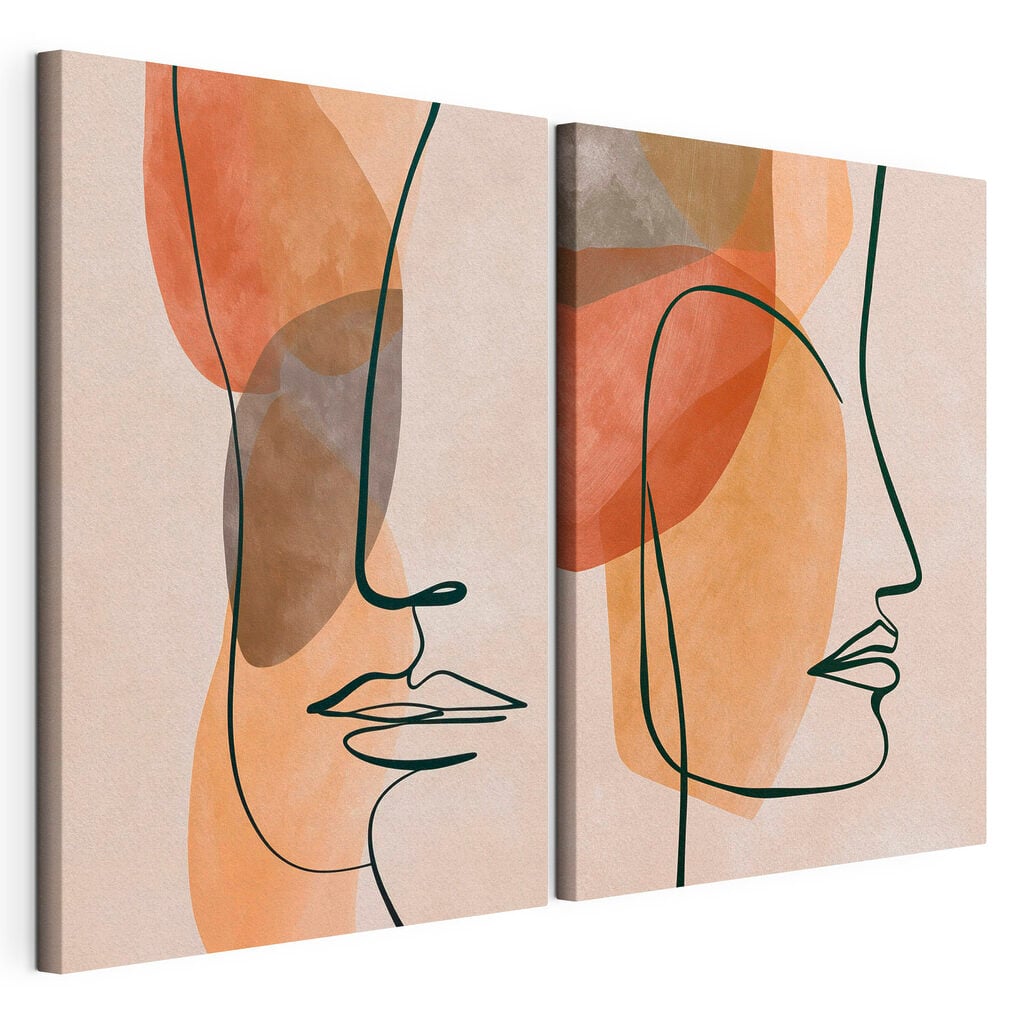 - Abstract profiles in soft hues