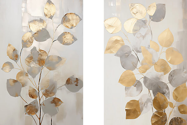 - Elegant leaves in soft hues
