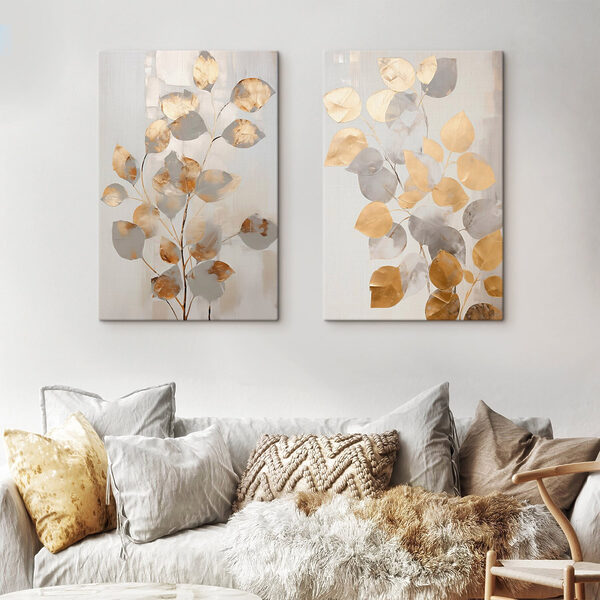 - Elegant leaves in soft hues