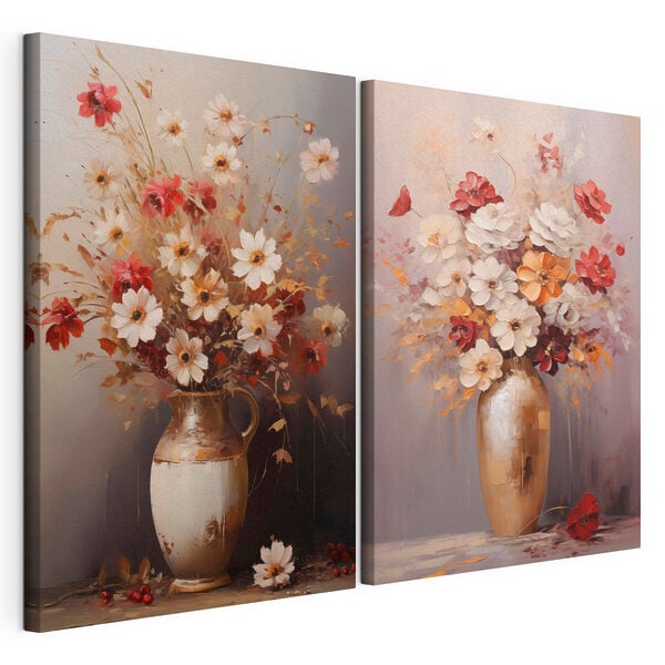 Painting of flowers in a vase
