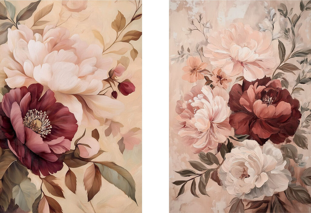Delicate blooms in soft colors