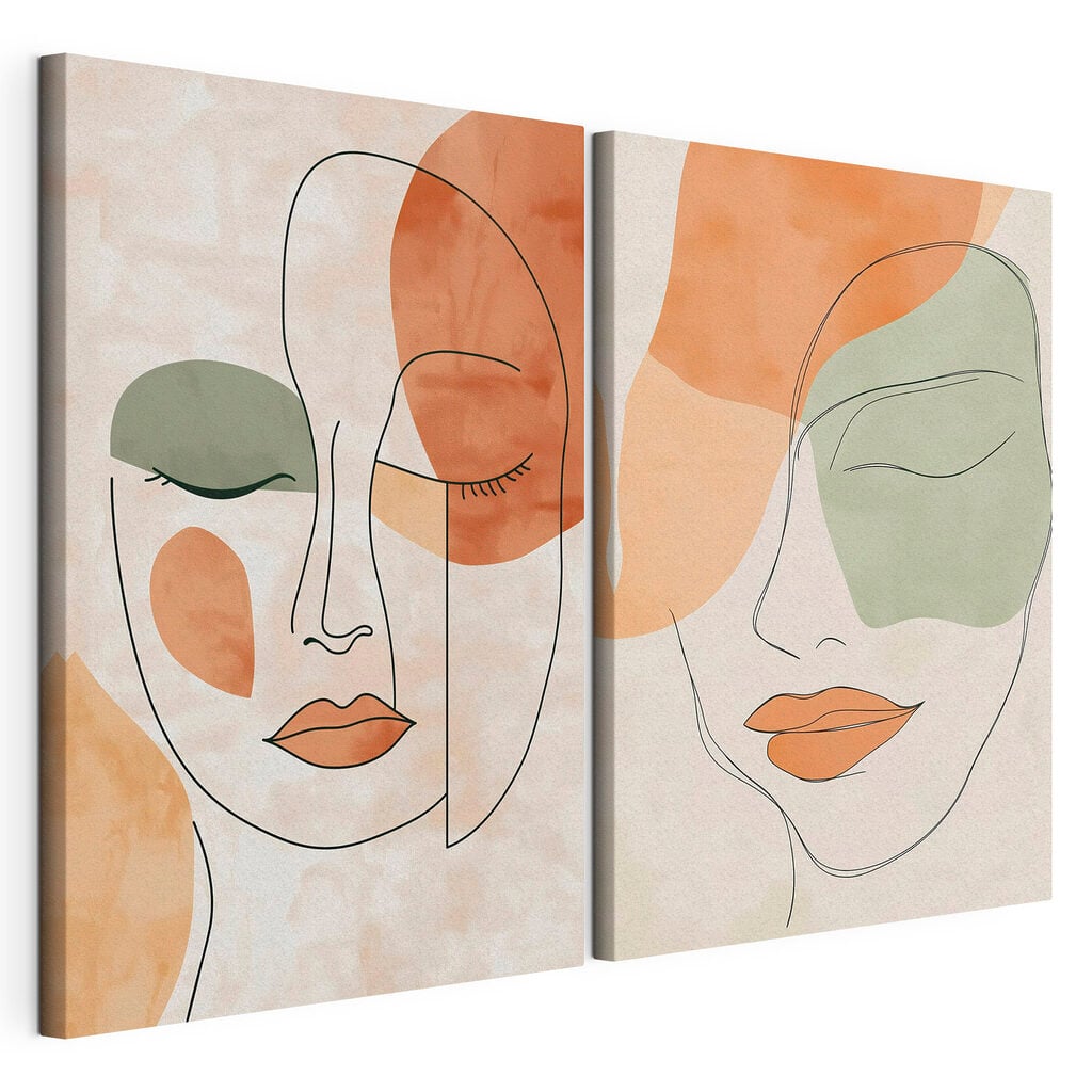 Two images of a woman's face
