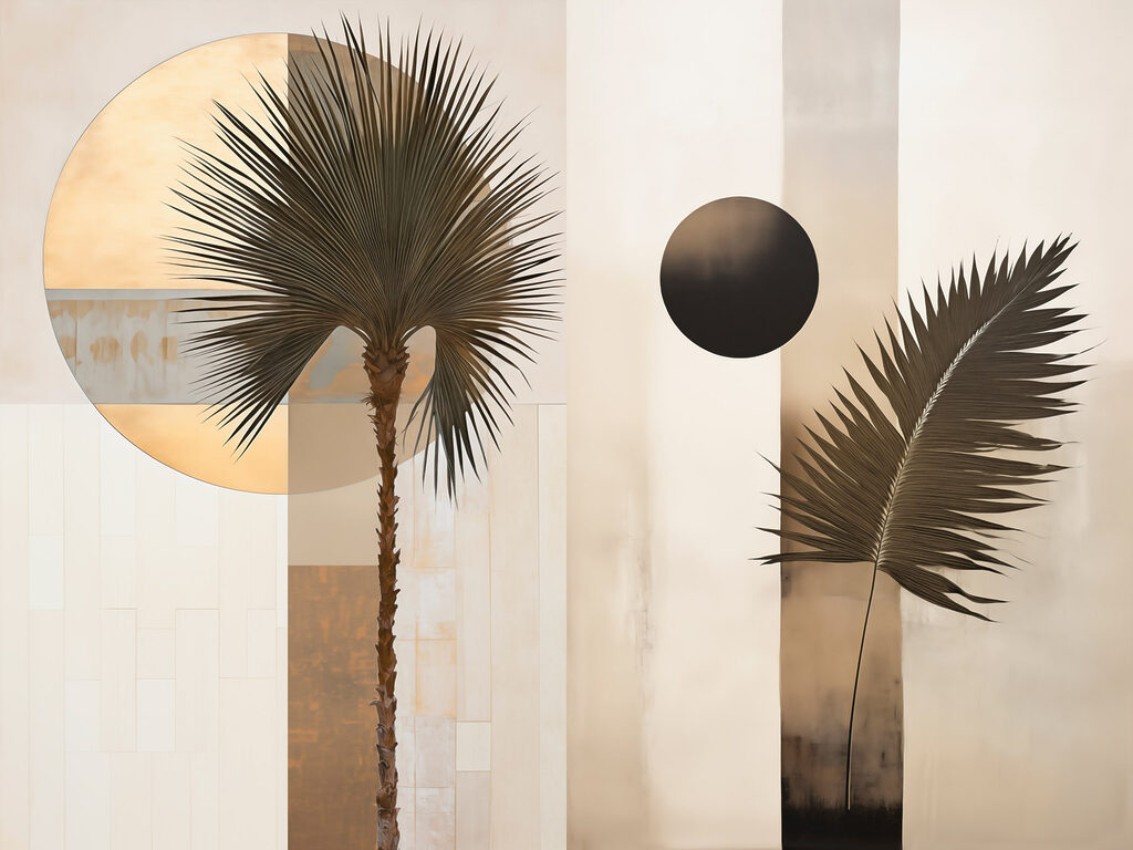 - Artistic tropical abstraction in neutral tones