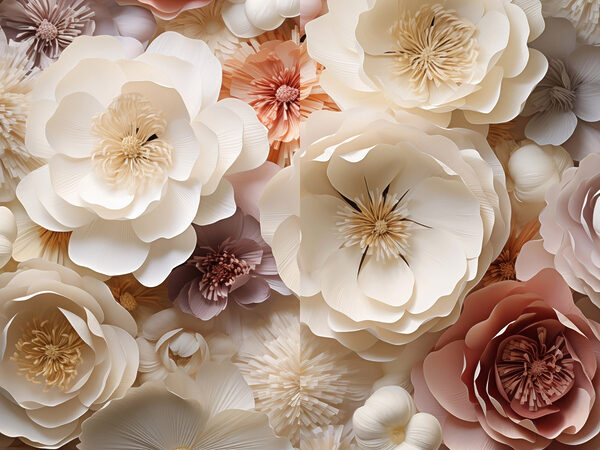 Collage of paper flowers