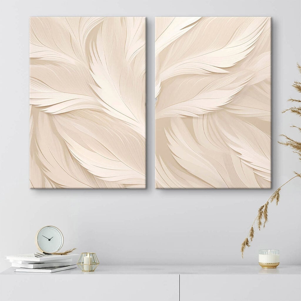 White feather pattern on a white surface