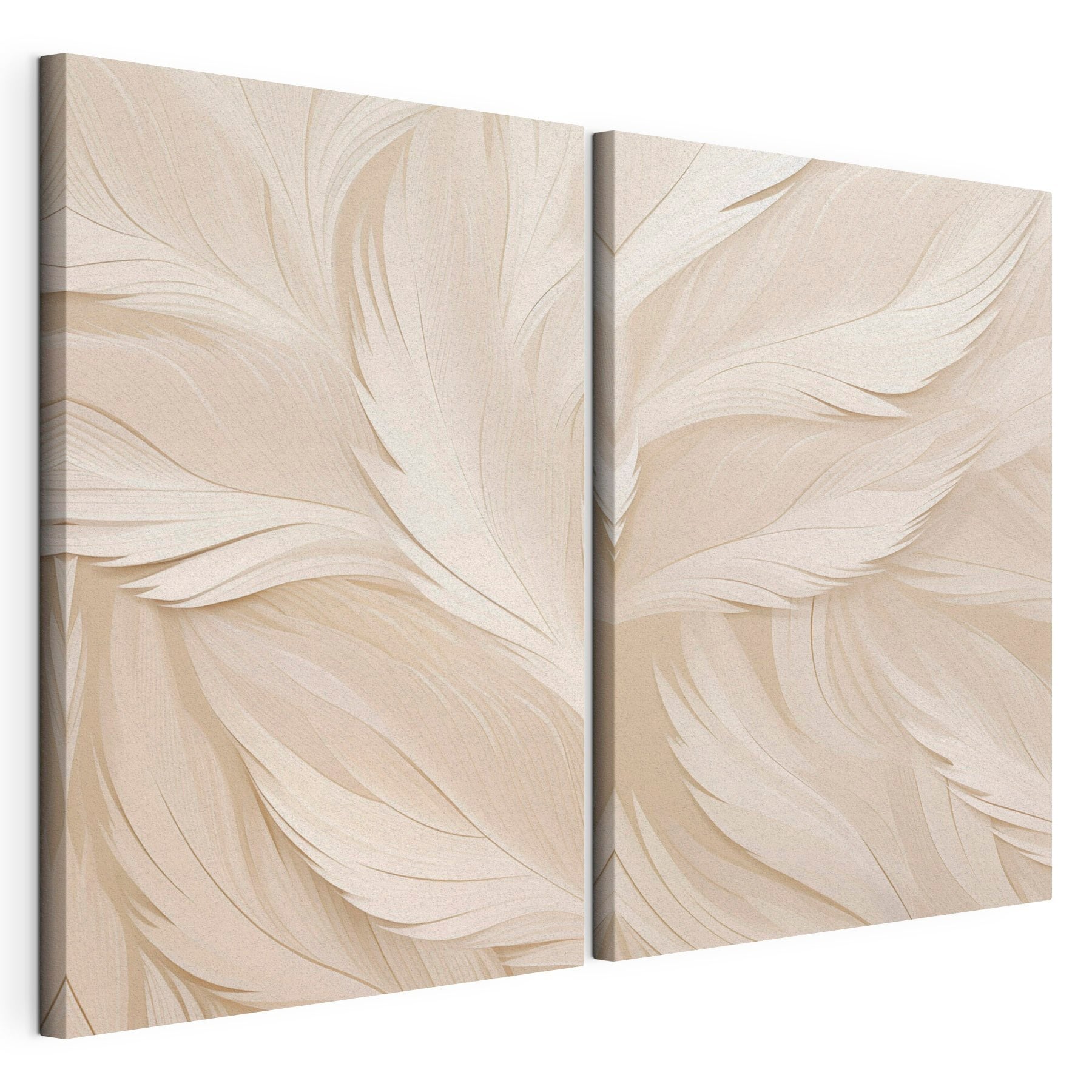 White feather pattern on a white surface