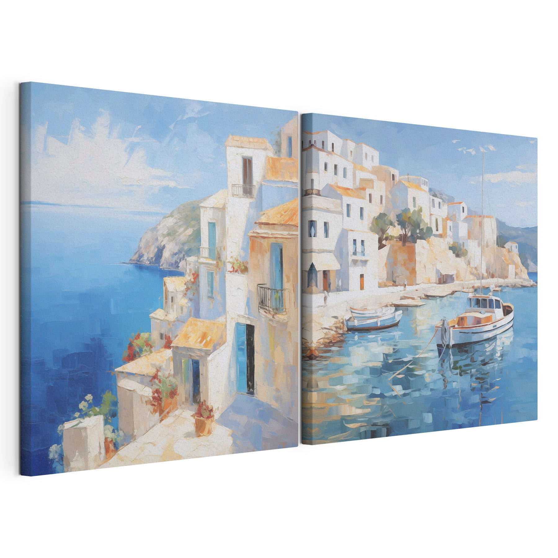 Painting of a boat in the water