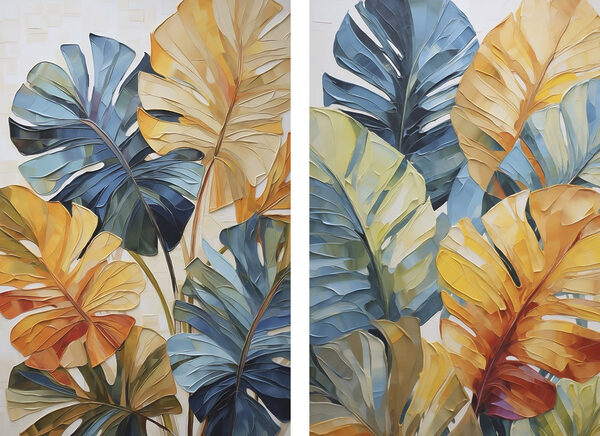 Vibrant leaves in warm colors