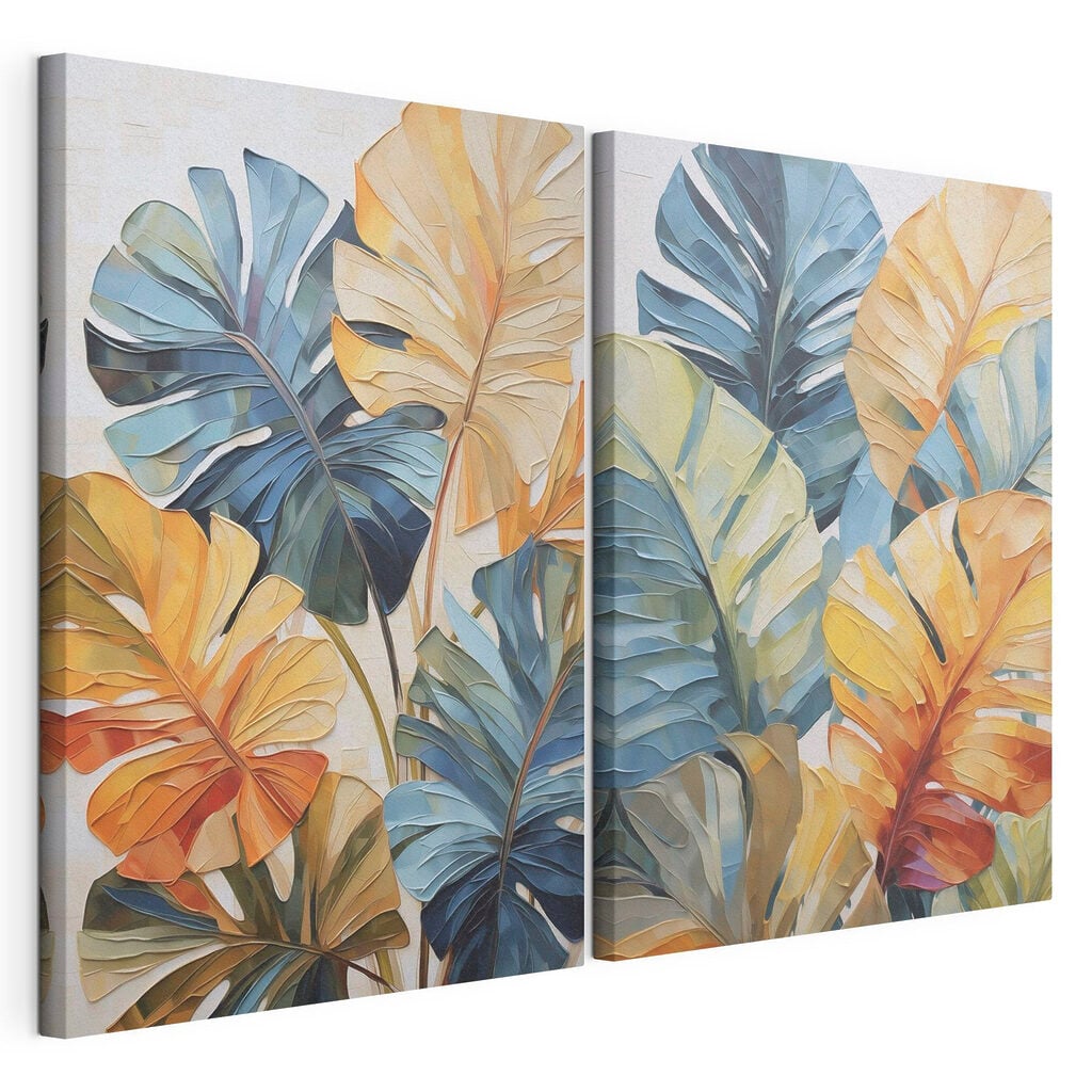 Vibrant leaves in warm colors