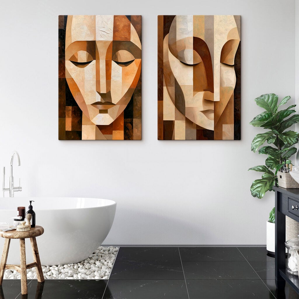 Silent Faces in Abstract Harmony