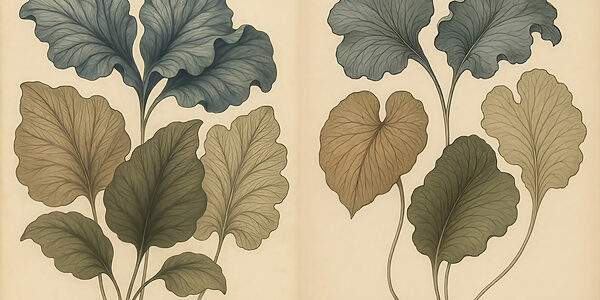Delicate leaves in soft hues