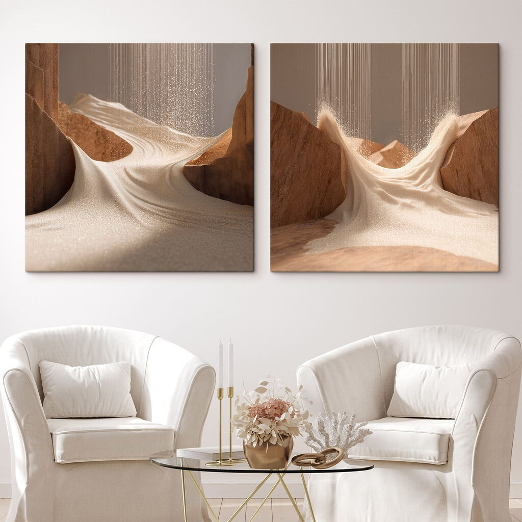 Sand flowing from a cliff