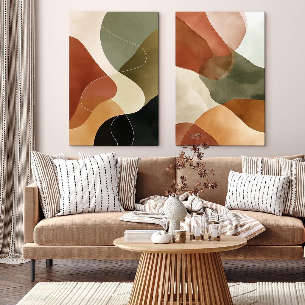 Serene abstract shapes in warm tones