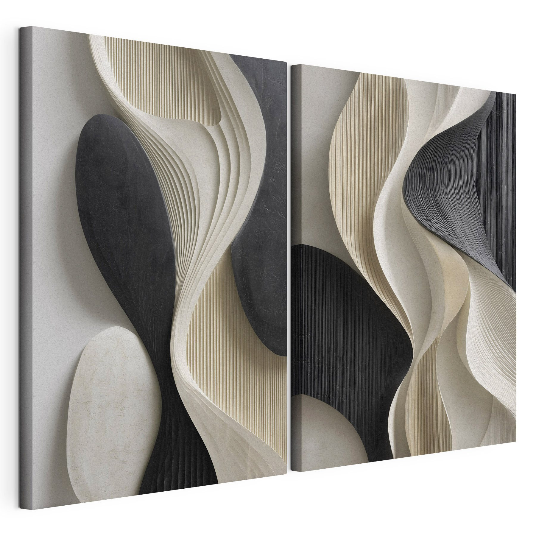 Fluid shapes in contrasting colors