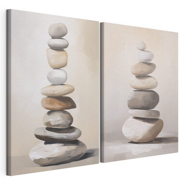 Painting of a stack of rocks