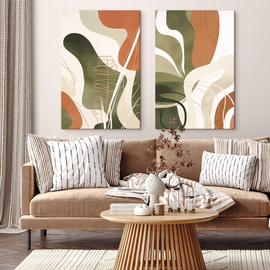 Organic shapes in earthy tones